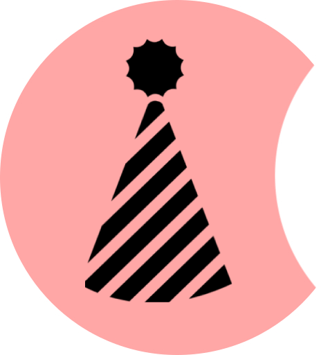 Party hat icon on pink