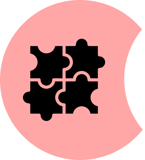 Puzzle piece icons in pink